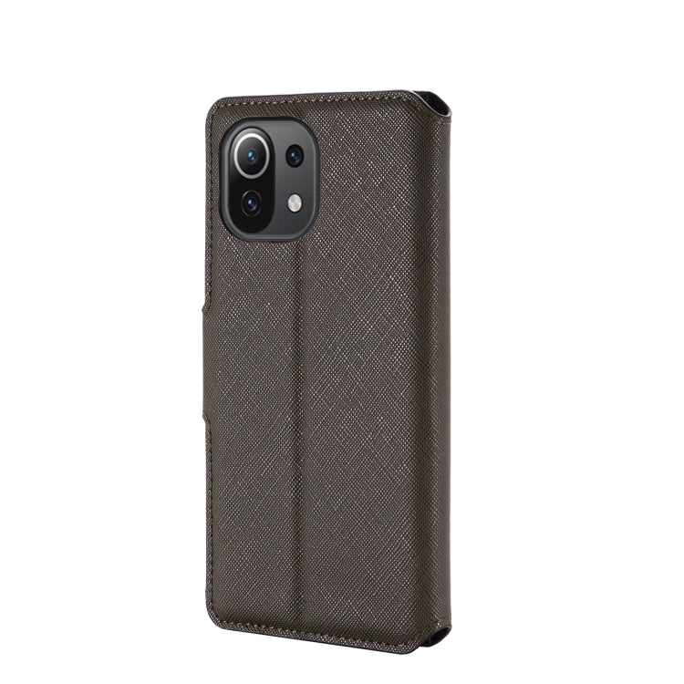 For Xiaomi Mi 11 Lite 5G MUXMA MX115 Cross Texture Oil Edge Flip Leather Phone Case