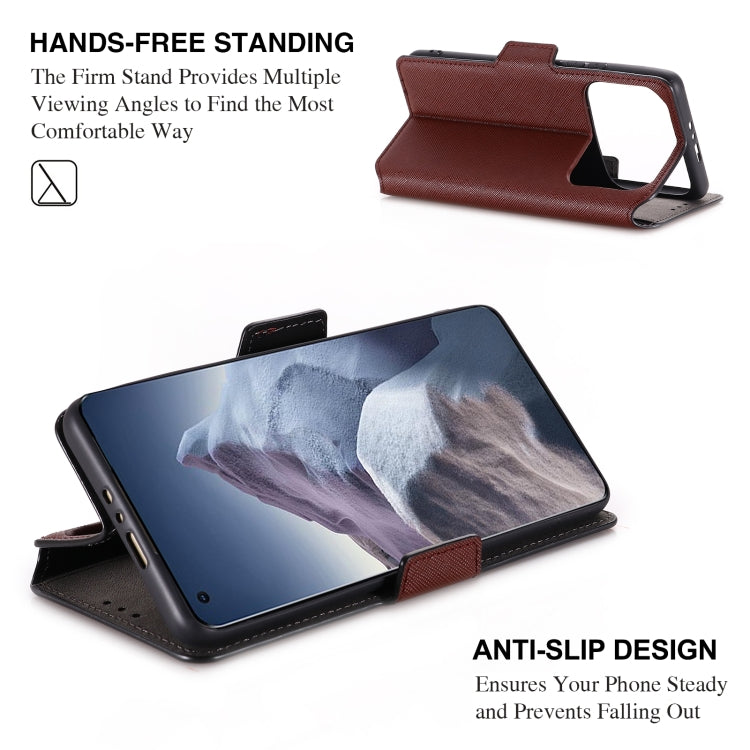 For Xiaomi Mi 11 Ultra MUXMA MX115 Cross Texture Oil Edge Flip Leather Phone Case