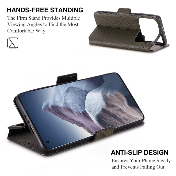 For Xiaomi Mi 11 Ultra MUXMA MX115 Cross Texture Oil Edge Flip Leather Phone Case