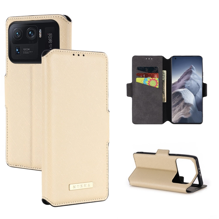 For Xiaomi Mi 11 Ultra MUXMA MX115 Cross Texture Oil Edge Flip Leather Phone Case