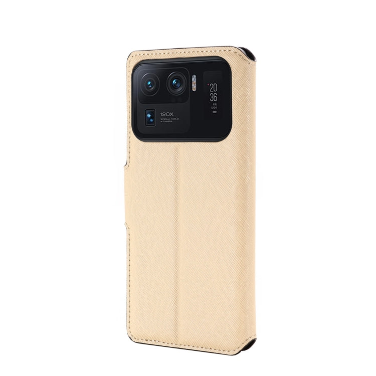 For Xiaomi Mi 11 Ultra MUXMA MX115 Cross Texture Oil Edge Flip Leather Phone Case