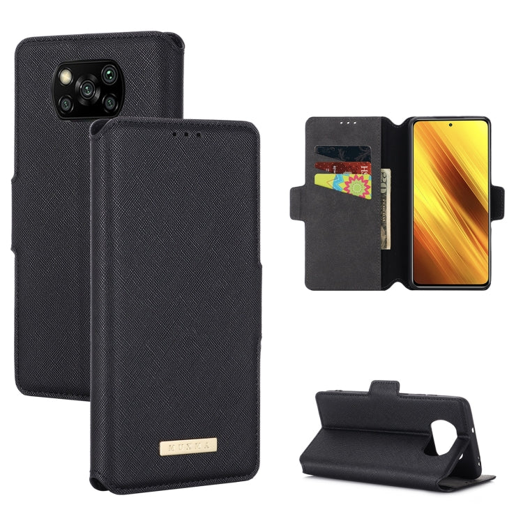 For Xiaomi Poco X3 NFC / X3 MUXMA MX115 Cross Texture Oil Edge Flip Leather Phone Case