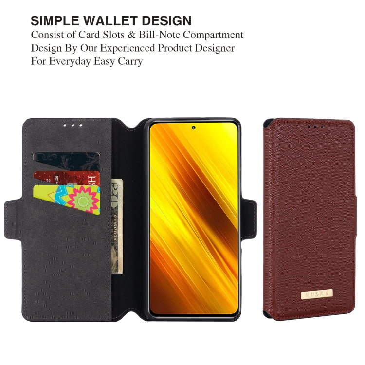 For Xiaomi Poco X3 NFC / X3 MUXMA MX115 Cross Texture Oil Edge Flip Leather Phone Case