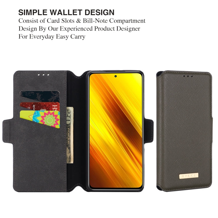 For Xiaomi Poco X3 NFC / X3 MUXMA MX115 Cross Texture Oil Edge Flip Leather Phone Case