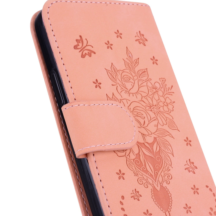 For Infinix Hot 12 Butterfly Rose Embossed Leather Phone Case