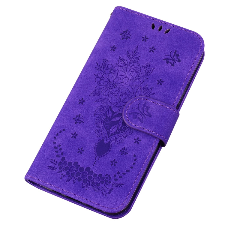 For Infinix Hot 12 Butterfly Rose Embossed Leather Phone Case