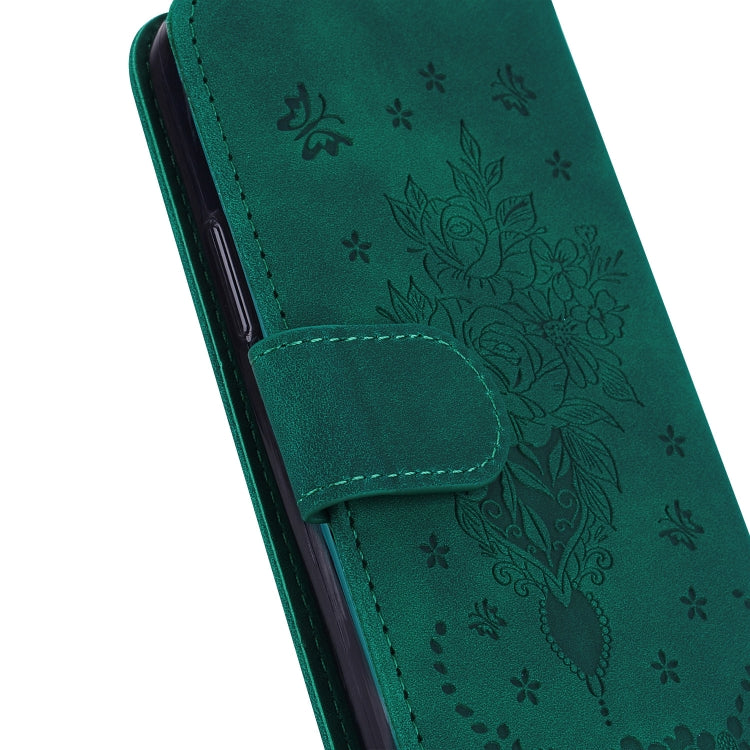 For Infinix Hot 12 Play Butterfly Rose Embossed Leather Phone Case