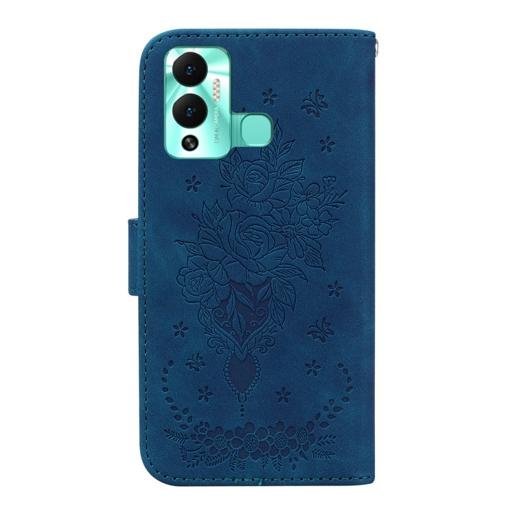 For Infinix Hot 12 Play Butterfly Rose Embossed Leather Phone Case