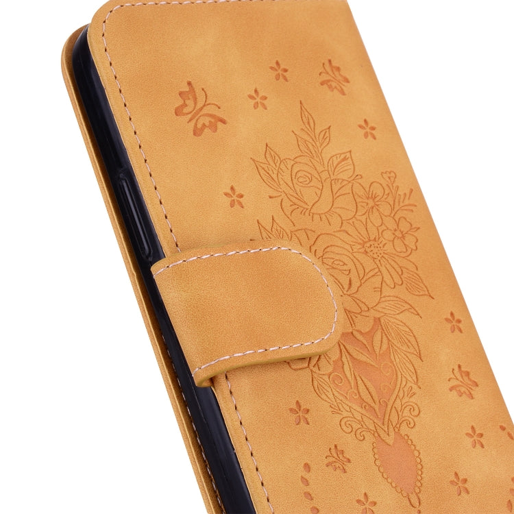 For Infinix Hot 12i Butterfly Rose Embossed Leather Phone Case