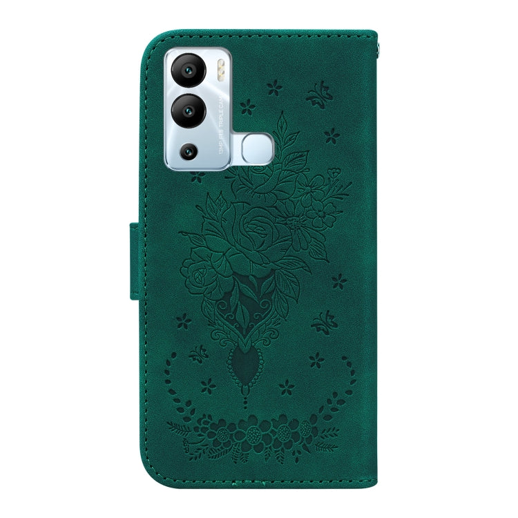 For Infinix Hot 12i Butterfly Rose Embossed Leather Phone Case