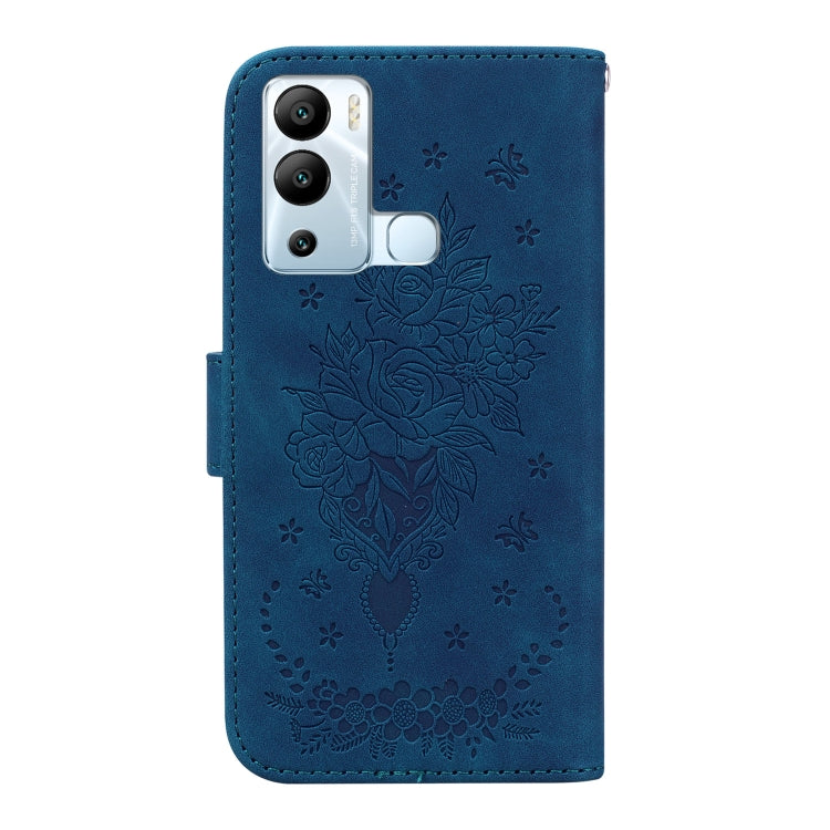 For Infinix Hot 12i Butterfly Rose Embossed Leather Phone Case