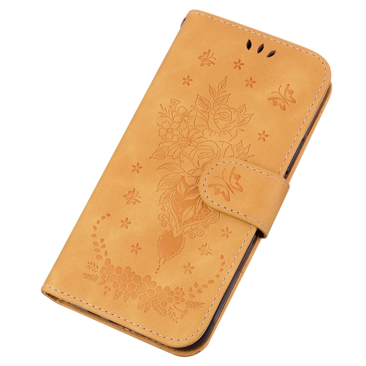 For Nokia C21 Plus Butterfly Rose Embossed Leather Phone Case
