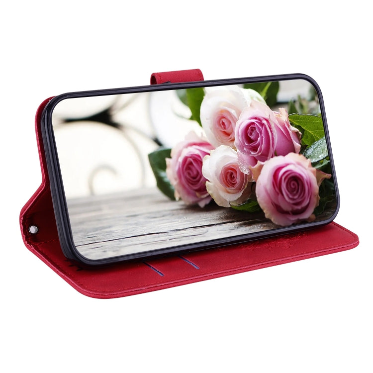 For Nokia C21 Plus Butterfly Rose Embossed Leather Phone Case