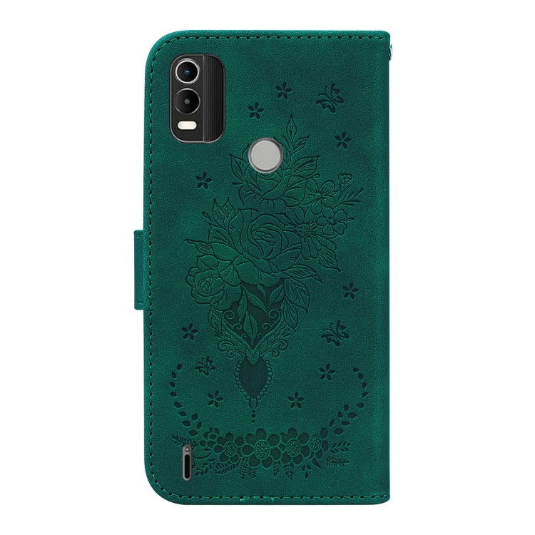 For Nokia C21 Plus Butterfly Rose Embossed Leather Phone Case