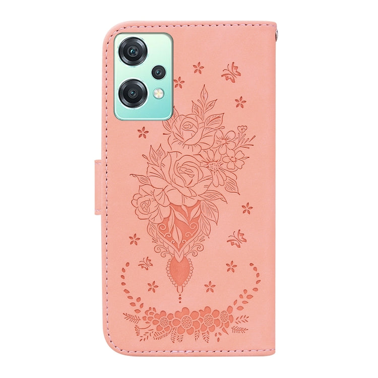 For OnePlus Nord CE 2 Lite 5G Butterfly Rose Embossed Leather Phone Case