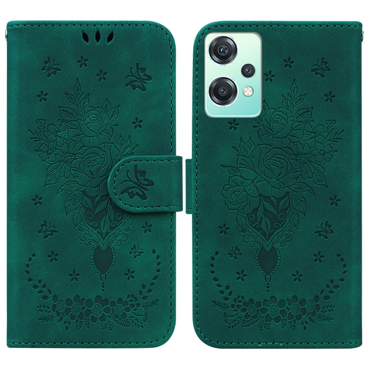 For OnePlus Nord CE 2 Lite 5G Butterfly Rose Embossed Leather Phone Case