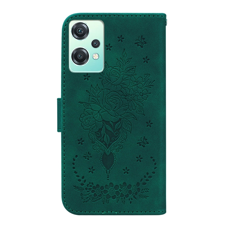 For OnePlus Nord CE 2 Lite 5G Butterfly Rose Embossed Leather Phone Case