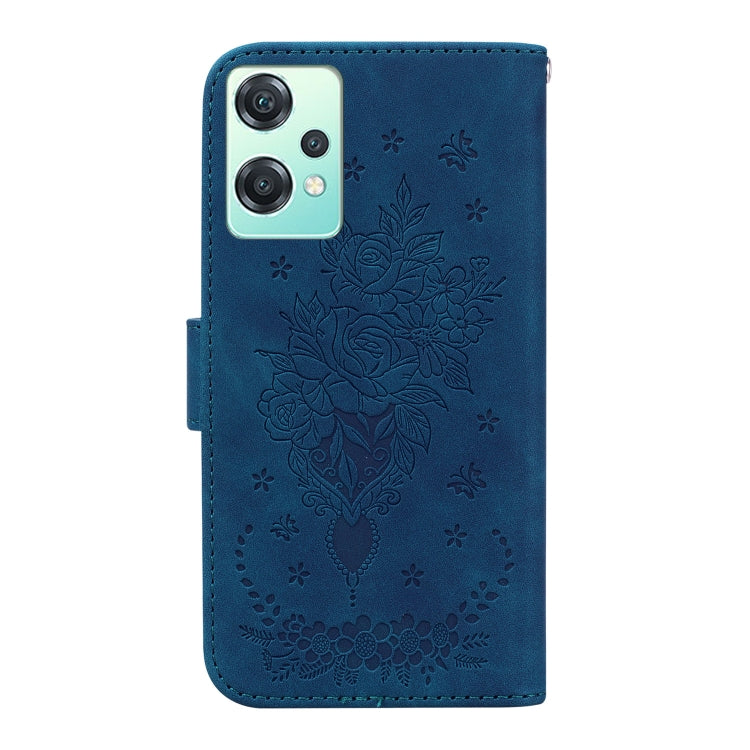 For OnePlus Nord CE 2 Lite 5G Butterfly Rose Embossed Leather Phone Case