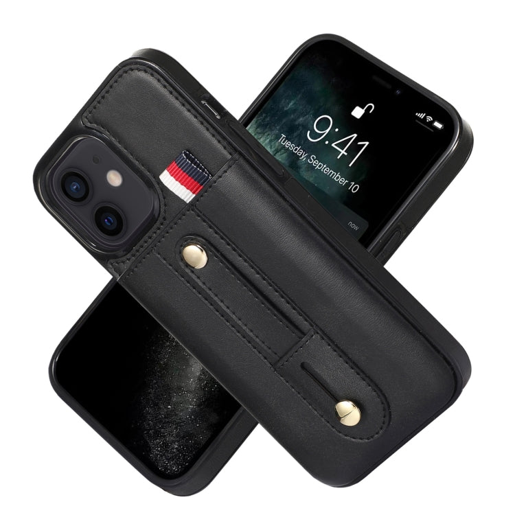 For iPhone 11 Wristband Kickstand Wallet Leather Phone Case