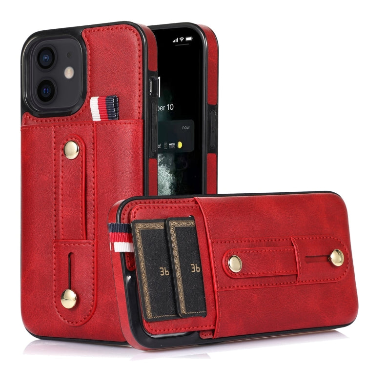 For iPhone 11 Wristband Kickstand Wallet Leather Phone Case