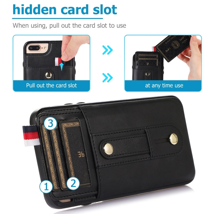 Wristband Kickstand Wallet Leather Phone Case For iPhone 7 Plus / 8 Plus