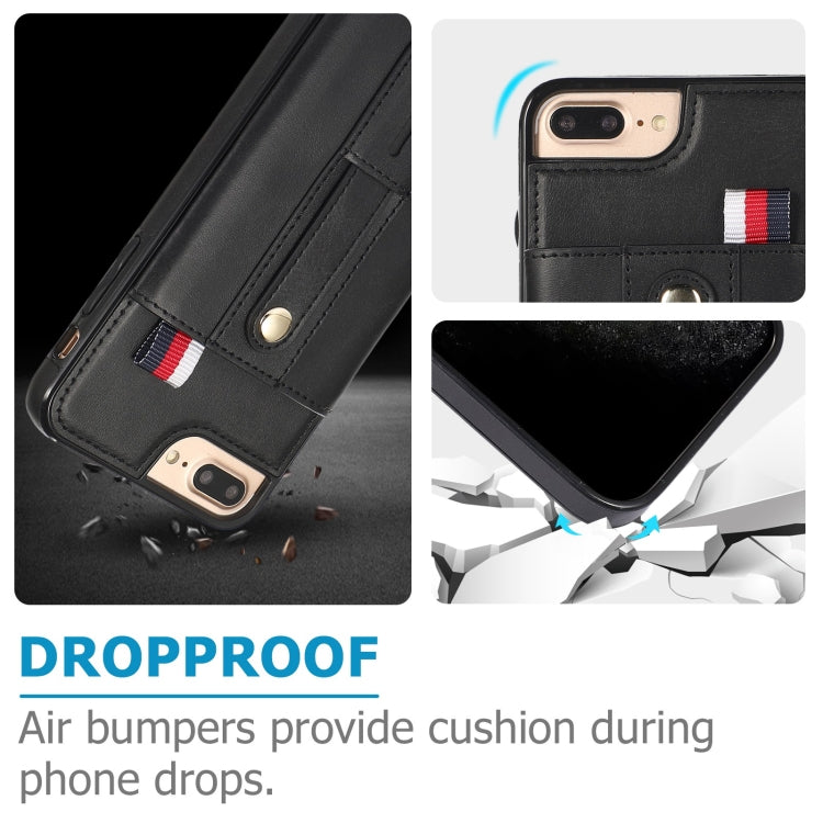 Wristband Kickstand Wallet Leather Phone Case For iPhone 7 Plus / 8 Plus