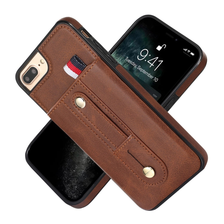 Wristband Kickstand Wallet Leather Phone Case For iPhone 7 Plus / 8 Plus