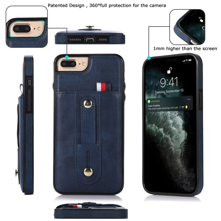 Wristband Kickstand Wallet Leather Phone Case For iPhone 7 Plus / 8 Plus
