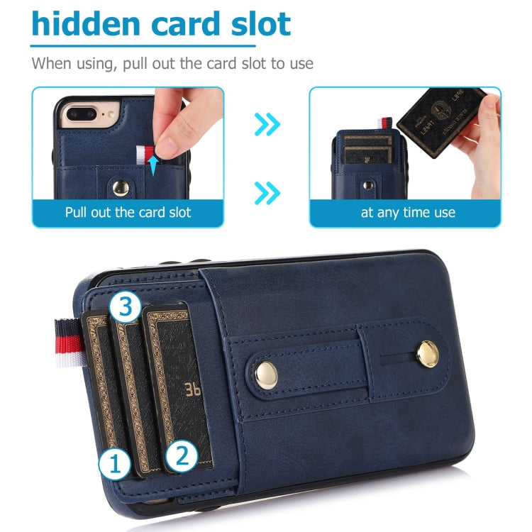 Wristband Kickstand Wallet Leather Phone Case For iPhone 7 Plus / 8 Plus