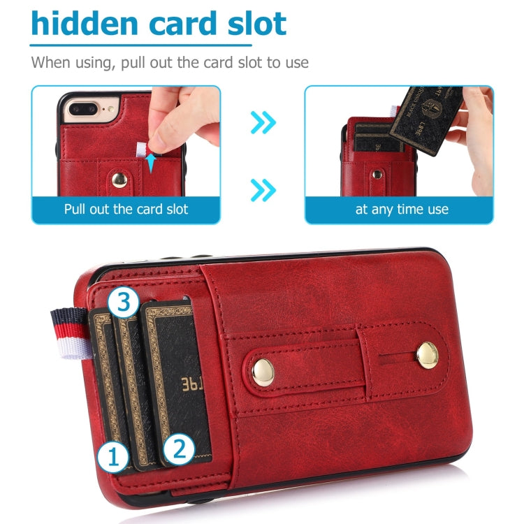 Wristband Kickstand Wallet Leather Phone Case For iPhone 7 Plus / 8 Plus