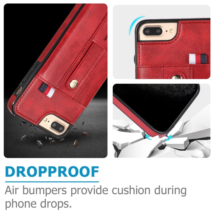 Wristband Kickstand Wallet Leather Phone Case For iPhone 7 Plus / 8 Plus