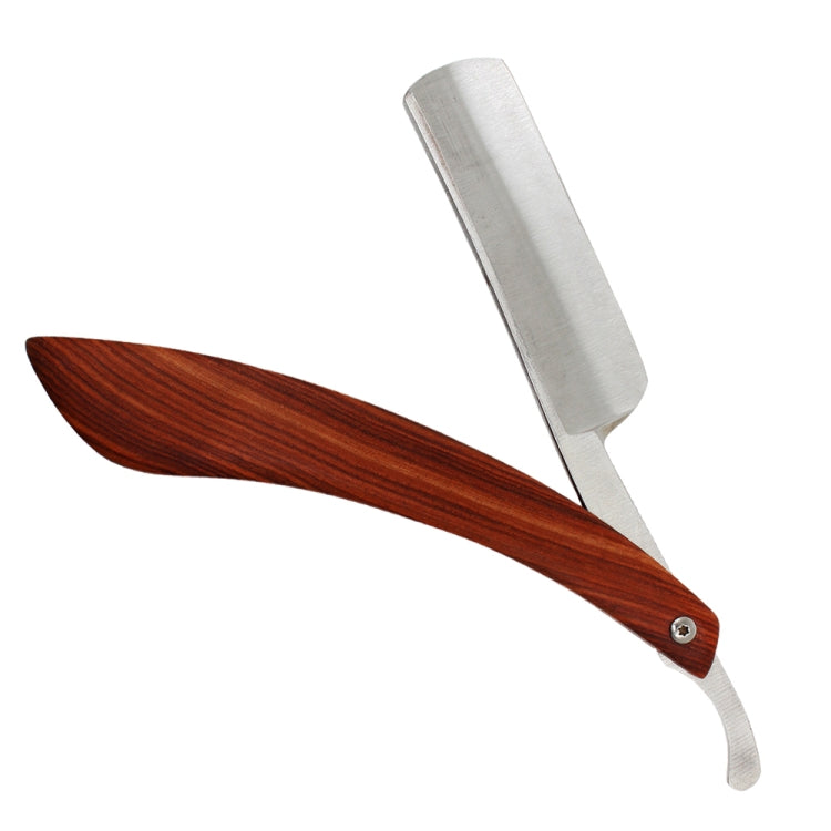 Z-3 Retro Classic Stainless Steel Straight Edge Razor Manual Razor Folding Shaving Shaver(Eyebrow Shape Walnut Color)