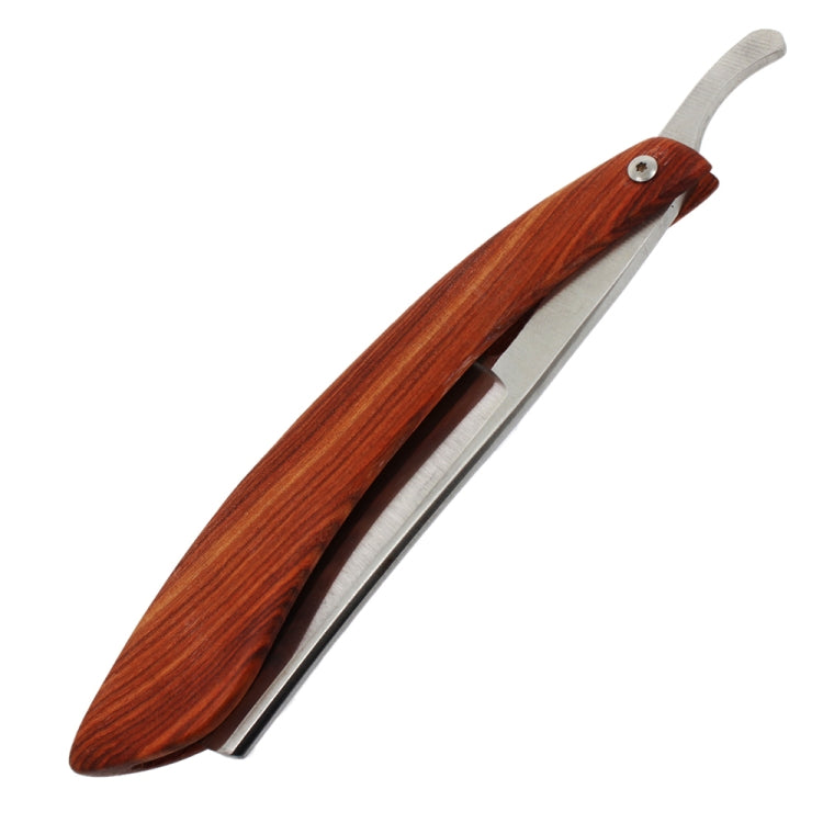 Z-3 Retro Classic Stainless Steel Straight Edge Razor Manual Razor Folding Shaving Shaver(Eyebrow Shape Walnut Color)
