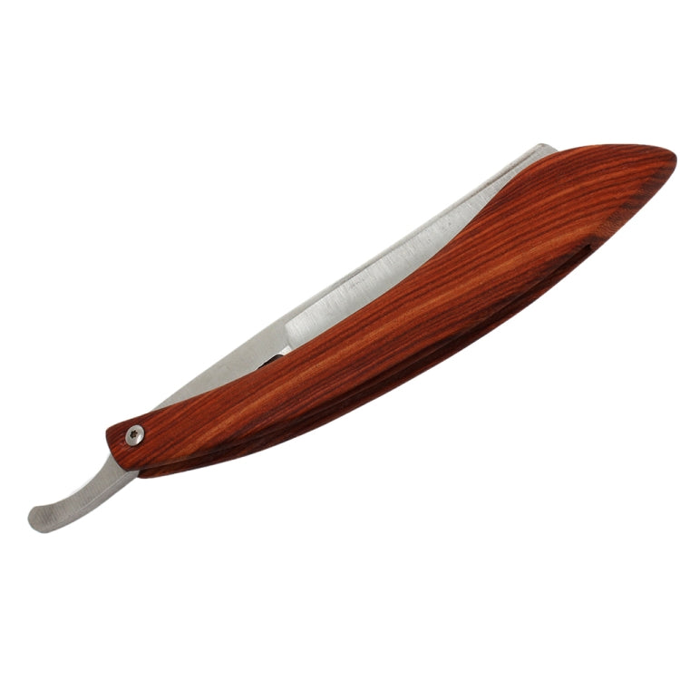 Z-3 Retro Classic Stainless Steel Straight Edge Razor Manual Razor Folding Shaving Shaver(Eyebrow Shape Walnut Color)