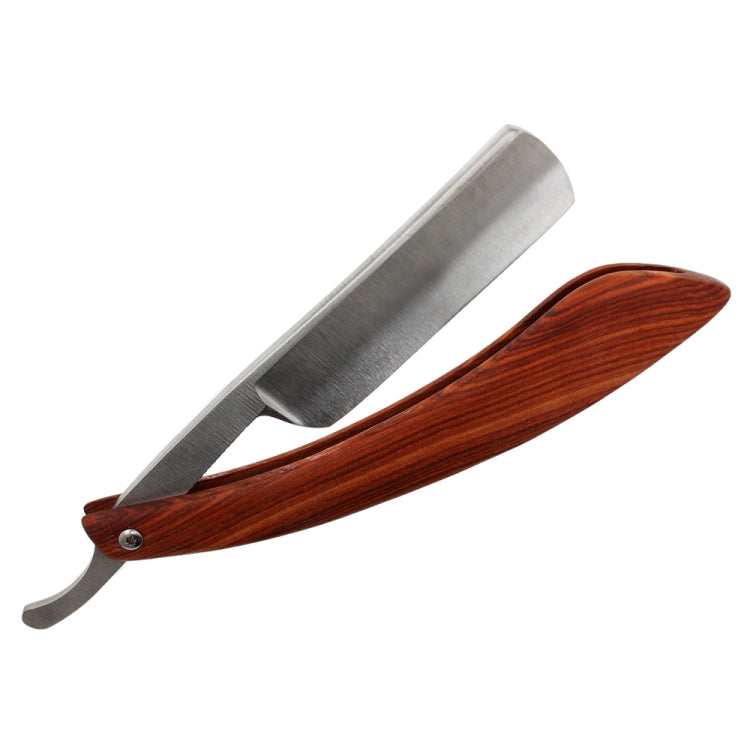Z-3 Retro Classic Stainless Steel Straight Edge Razor Manual Razor Folding Shaving Shaver(Eyebrow Shape Walnut Color)