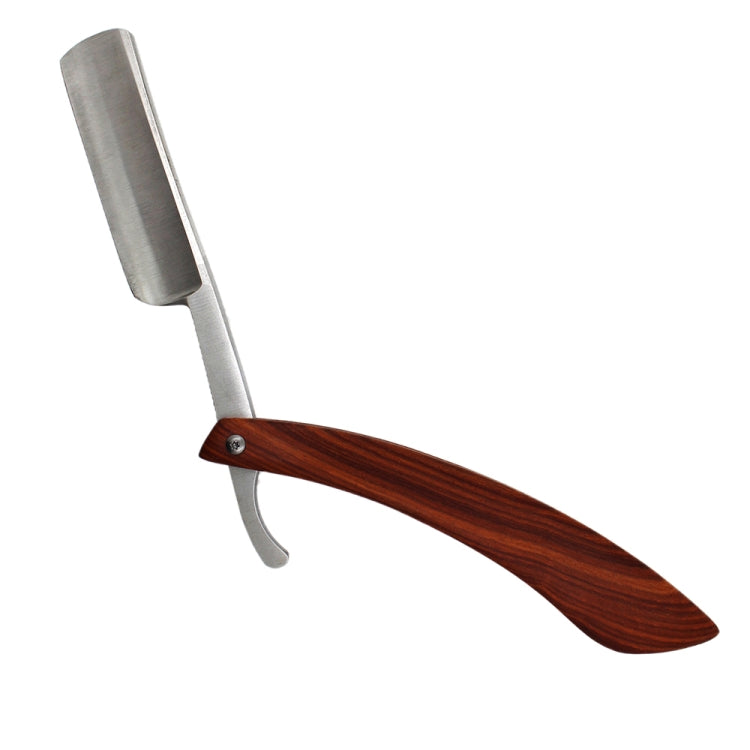 Z-3 Retro Classic Stainless Steel Straight Edge Razor Manual Razor Folding Shaving Shaver(Eyebrow Shape Walnut Color)
