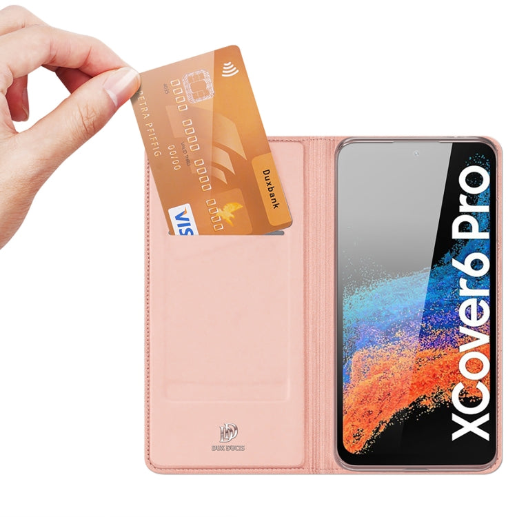 For Samsung Galaxy Xcover6 Pro DUX DUCIS Skin Pro Series Flip Leather Phone Case