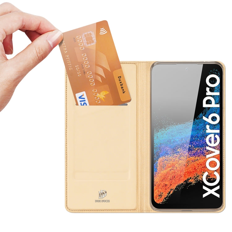 For Samsung Galaxy Xcover6 Pro DUX DUCIS Skin Pro Series Flip Leather Phone Case