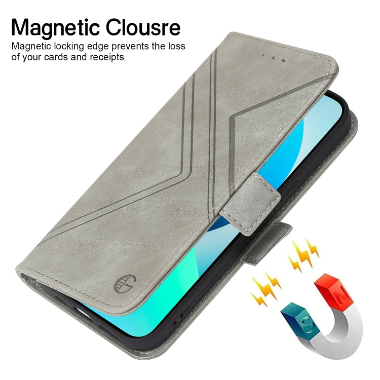 For iPhone 14 / 13 RFID Geometric Line Flip Leather Phone Case