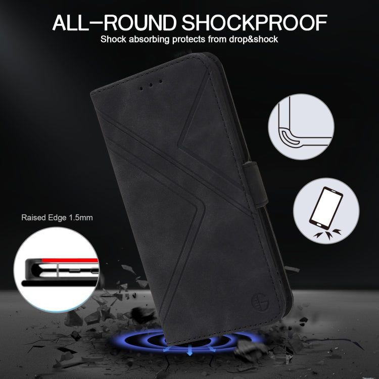 For iPhone 13 mini  / 12 mini RFID Geometric Line Flip Leather Phone Case