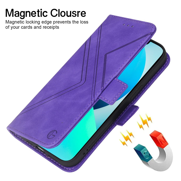 For iPhone 13 Pro RFID Geometric Line Flip Leather Phone Case