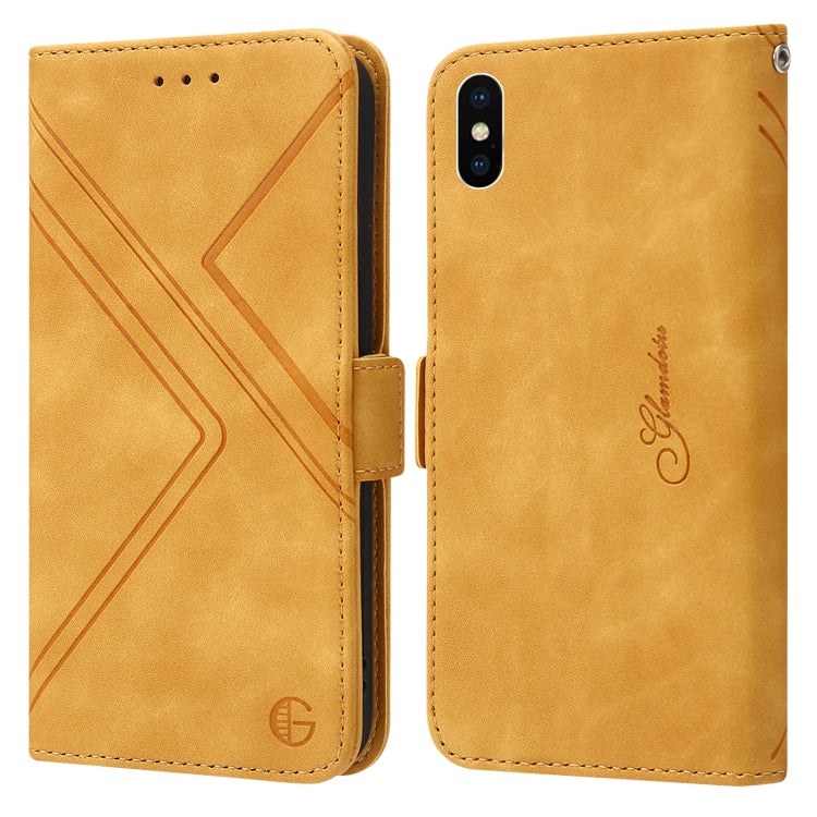 For iPhone X / XS RFID Geometric Line Flip Leather Phone Case