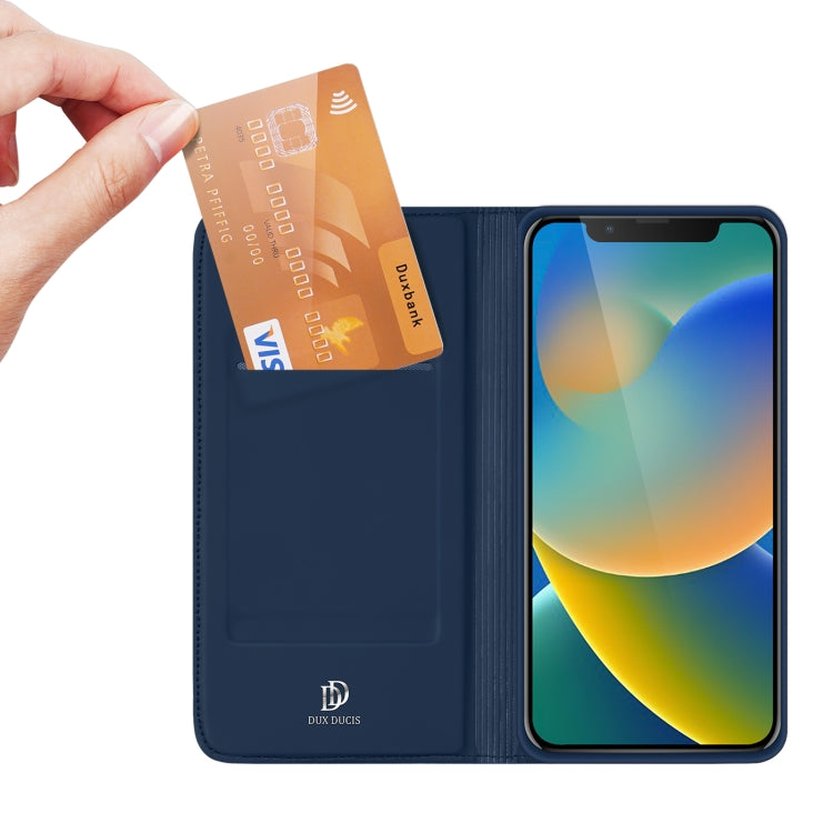 For iPhone 14/13 DUX DUCIS Skin Pro Series Shockproof Horizontal Flip Leather Phone Case