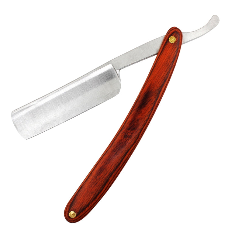 Z-5 Retro Classic Stainless Steel Straight Edge Razor Folding Manual Shaving Razor Beard Cutter  with Wood Handle(Long Walnut Color)