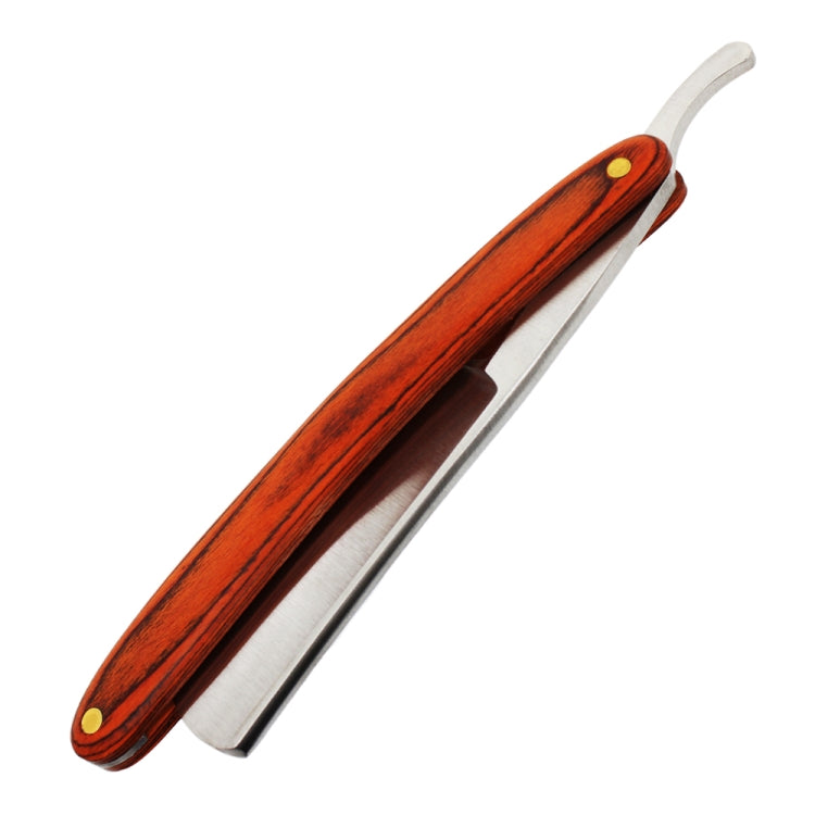 Z-5 Retro Classic Stainless Steel Straight Edge Razor Folding Manual Shaving Razor Beard Cutter  with Wood Handle(Long Walnut Color)