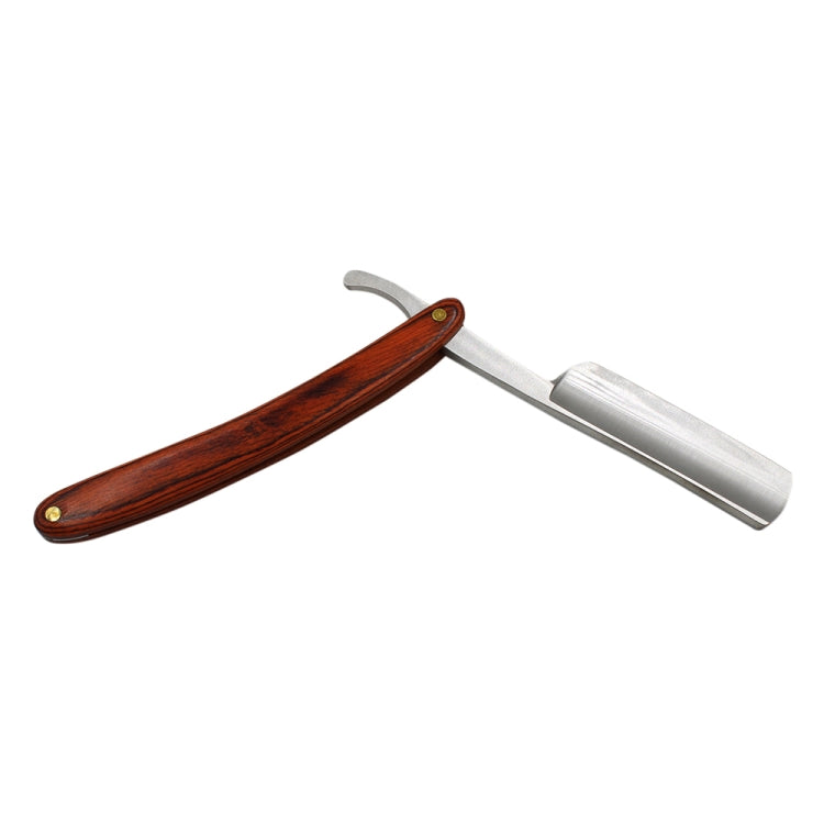 Z-5 Retro Classic Stainless Steel Straight Edge Razor Folding Manual Shaving Razor Beard Cutter  with Wood Handle(Long Walnut Color)