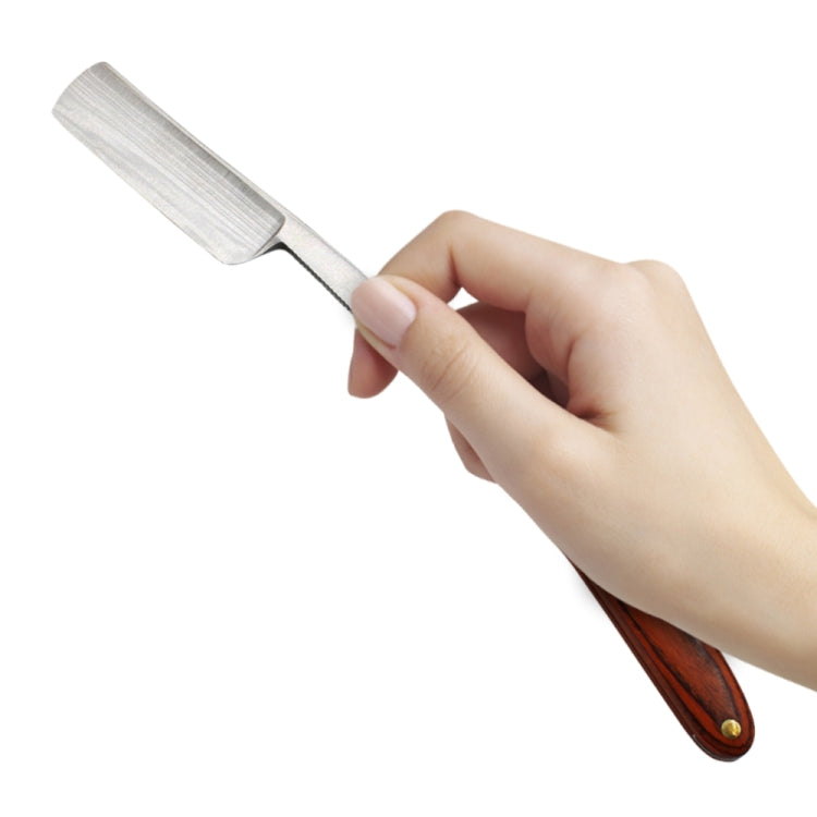 Z-5 Retro Classic Stainless Steel Straight Edge Razor Folding Manual Shaving Razor Beard Cutter  with Wood Handle(Long Walnut Color)