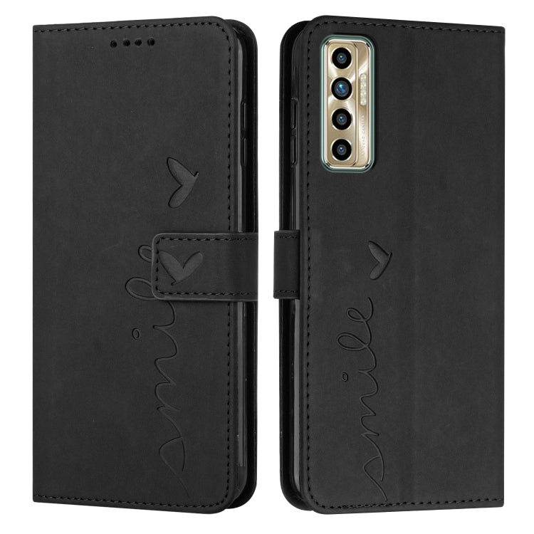 For Tecno Camon 17 Pro/Camon 17P Skin Feel Heart Pattern Leather Phone Case