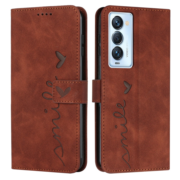 For Tecno Camon 18 Premier Skin Feel Heart Pattern Leather Phone Case