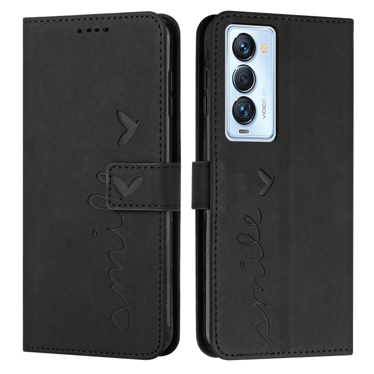 For Tecno Camon 18 Premier Skin Feel Heart Pattern Leather Phone Case